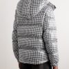 7 Moncler FRGMT Hiroshi Fujiwara Socotrine Houndstooth-Print Shell Hooded Down Jacket - BK