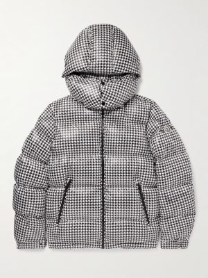 7 Moncler FRGMT Hiroshi Fujiwara Socotrine Houndstooth-Print Shell Hooded Down Jacket