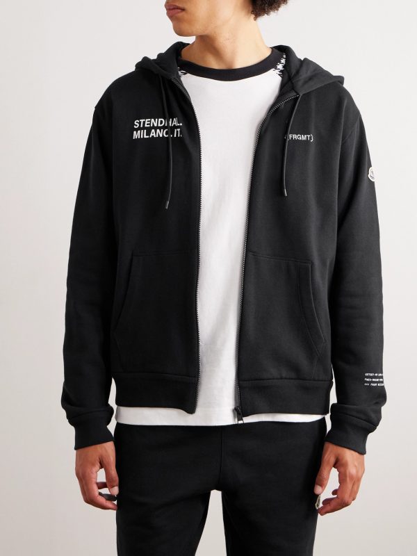 7 Moncler FRGMT Hiroshi Fujiwara Logo-Print Cotton-Jersey Hoodie - FR