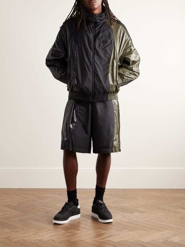 + adidas Originals Balzers Logo-Appliquéd Striped Panelled Shell Hooded Down Jacket - OU + adidas Originals Balzers Logo-Appliquéd Striped Panelled Shell Hooded Down Jacket - OU