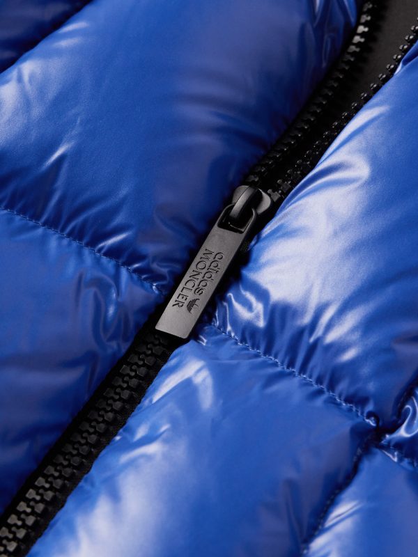 + adidas Originals Beiser Tech Jersey-Trimmed Quilted Glossed-Shell Hooded Down Jacket - CU