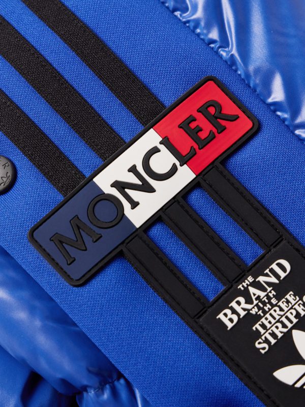 + adidas Originals Beiser Tech Jersey-Trimmed Quilted Glossed-Shell Hooded Down Jacket - E1