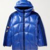 + adidas Originals Beiser Tech Jersey-Trimmed Quilted Glossed-Shell Hooded Down Jacket