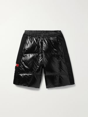 + adidas Originals Straight-Leg Tech Jersey-Trimmed Quilted Glossed-Shell Down Shorts