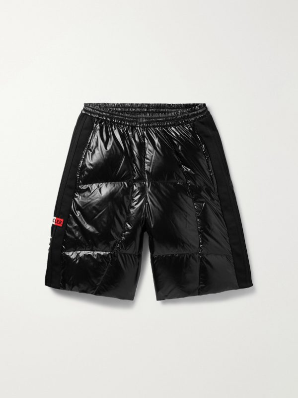 + adidas Originals Straight-Leg Tech Jersey-Trimmed Quilted Glossed-Shell Down Shorts + adidas Originals Straight-Leg Tech Jersey-Trimmed Quilted Glossed-Shell Down Shorts