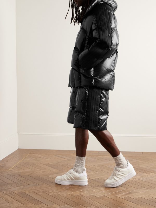 + adidas Originals Straight-Leg Tech Jersey-Trimmed Quilted Glossed-Shell Down Shorts - OU + adidas Originals Straight-Leg Tech Jersey-Trimmed Quilted Glossed-Shell Down Shorts - OU