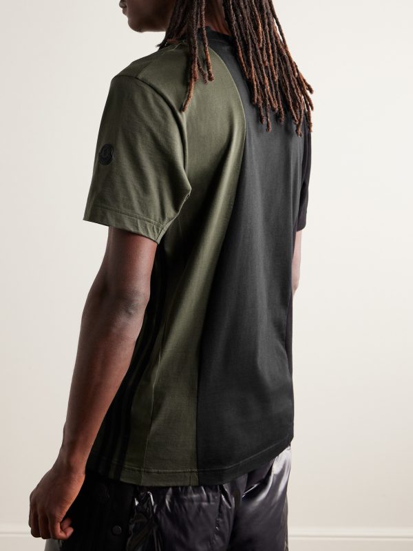 + adidas Originals Logo-Appliquéd Panelled Cotton-Piqué and Jersey T-Shirt - BK