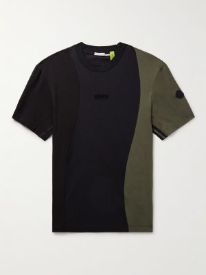 + adidas Originals Logo-Appliquéd Panelled Cotton-Piqué and Jersey T-Shirt + adidas Originals Logo-Appliquéd Panelled Cotton-Piqué and Jersey T-Shirt