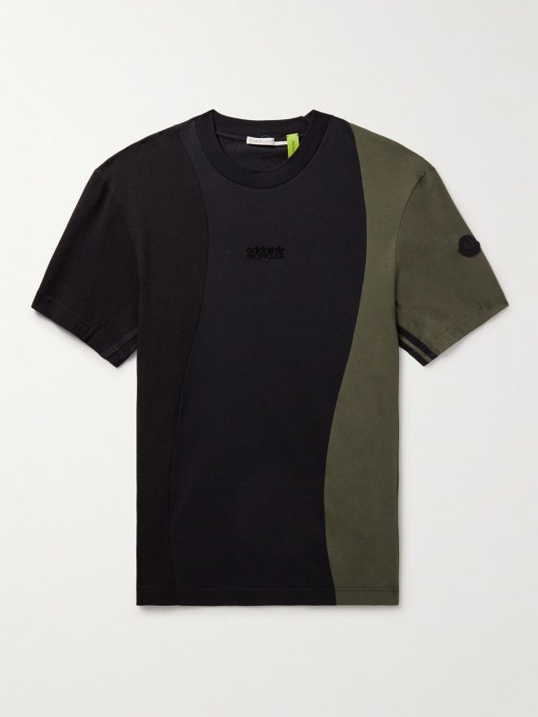 + adidas Originals Logo-Appliquéd Panelled Cotton-Piqué and Jersey T-Shirt