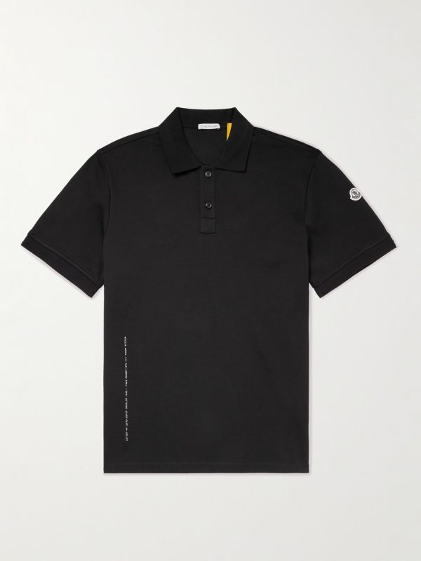 7 Moncler FRGMT Hiroshi Fujiwara Logo-Appliquéd Satin-Trimmed Cotton-Jersey Polo Shirt