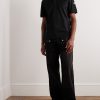 7 Moncler FRGMT Hiroshi Fujiwara Logo-Appliquéd Satin-Trimmed Cotton-Jersey Polo Shirt - OU
