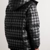 7 Moncler FRGMT Hiroshi Fujiwara Borage Quilted Houndstooth-Printed Felt Hooded Down Jacket - BK
