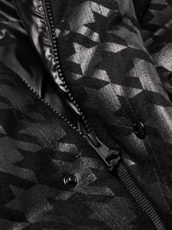 7 Moncler FRGMT Hiroshi Fujiwara Borage Quilted Houndstooth-Printed Felt Hooded Down Jacket - CU