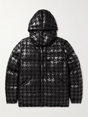 7 Moncler FRGMT Hiroshi Fujiwara Borage Quilted Houndstooth-Printed Felt Hooded Down Jacket