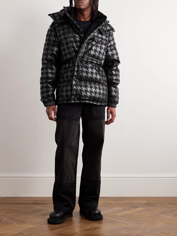 7 Moncler FRGMT Hiroshi Fujiwara Borage Quilted Houndstooth-Printed Felt Hooded Down Jacket - OU