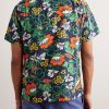 Floral-Print Satin Shirt - BK Floral-Print Satin Shirt - BK