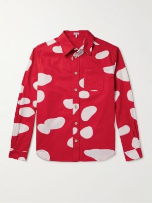 Logo-Debossed Printed Cotton-Twill Shirt