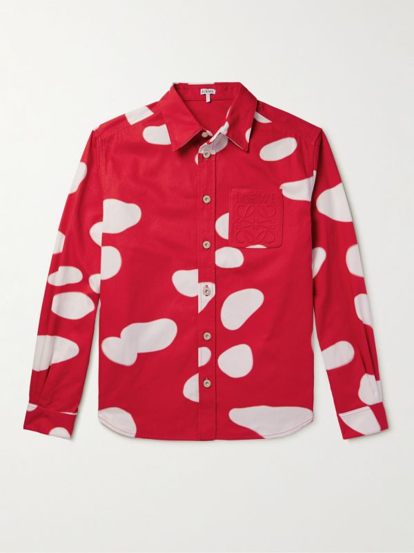 Logo-Debossed Printed Cotton-Twill Shirt Logo-Debossed Printed Cotton-Twill Shirt