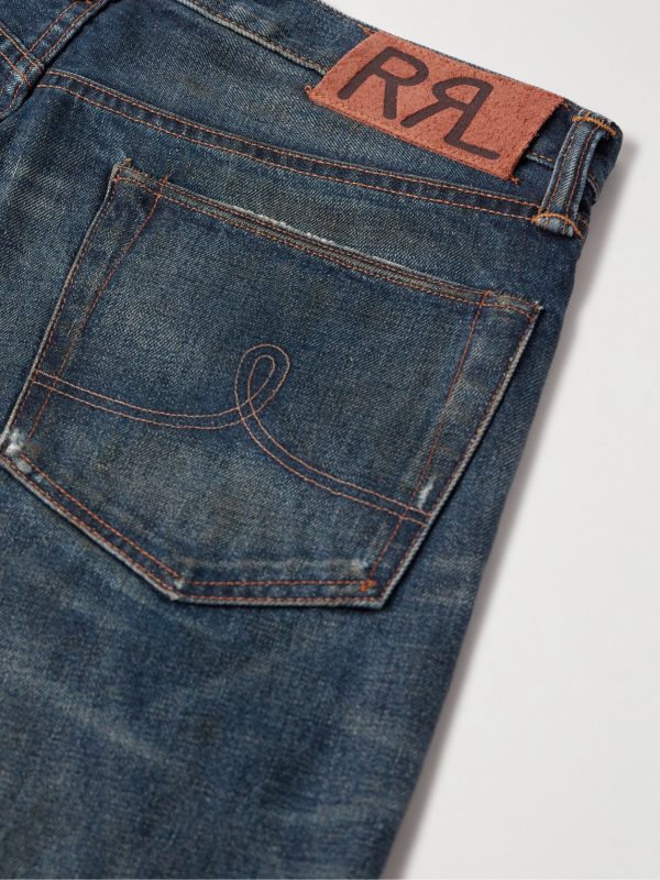 Straight-Leg Distressed Selvedge Jeans - CU Straight-Leg Distressed Selvedge Jeans - CU