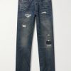 Straight-Leg Distressed Selvedge Jeans Straight-Leg Distressed Selvedge Jeans