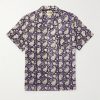 Camp-Collar Printed Cotton-Gauze Shirt
