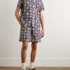 Camp-Collar Printed Cotton-Gauze Shirt - OU
