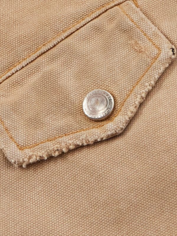 Rough Rider Distressed Cotton-Canvas Biker Jacket - E1 Rough Rider Distressed Cotton-Canvas Biker Jacket - E1