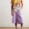 Logo-Print Tie-Dyed Cotton-Jersey T-Shirt - OU Logo-Print Tie-Dyed Cotton-Jersey T-Shirt - OU