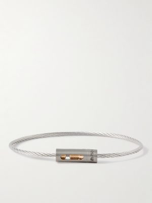 5g Brushed Recycled Sterling Silver, Titanium and 18-Karat Gold Bracelet 5g Brushed Recycled Sterling Silver, Titanium and 18-Karat Gold Bracelet