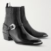 Buckled Lizard-Effect Leather Chelsea Boots - FR Buckled Lizard-Effect Leather Chelsea Boots - FR