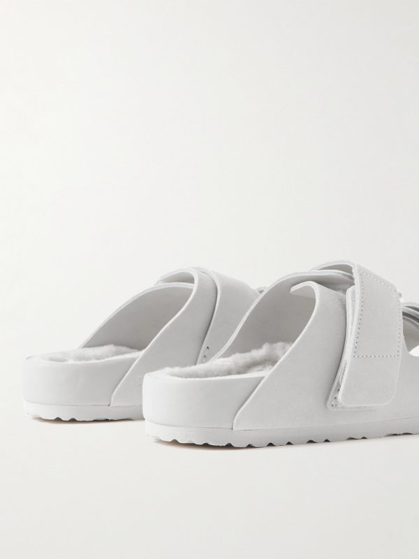 + TEKLA Uji Shearling-Lined Suede Sandals - BK + TEKLA Uji Shearling-Lined Suede Sandals - BK
