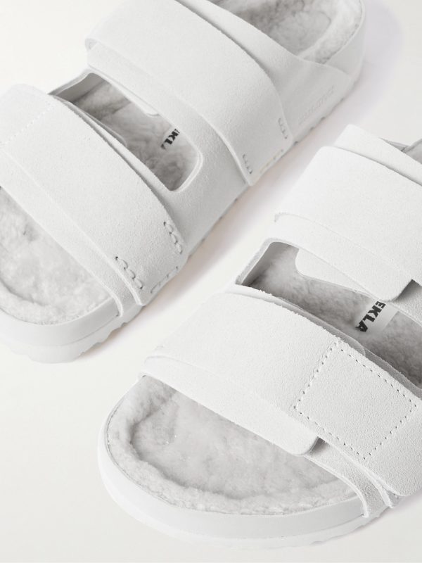 + TEKLA Uji Shearling-Lined Suede Sandals - CU + TEKLA Uji Shearling-Lined Suede Sandals - CU