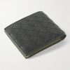 Intrecciato Leather Billfold Wallet - BK Intrecciato Leather Billfold Wallet - BK