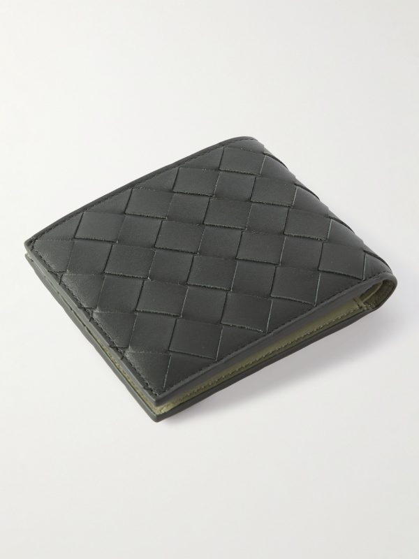 Intrecciato Leather Billfold Wallet - BK Intrecciato Leather Billfold Wallet - BK