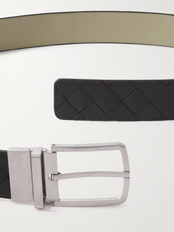 3.5cm Reversible Intrecciato Leather Belt - E1