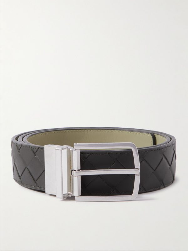3.5cm Reversible Intrecciato Leather Belt