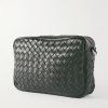 Intrecciato Leather Messenger Bag - BK Intrecciato Leather Messenger Bag - BK