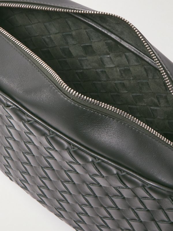 Intrecciato Leather Messenger Bag - E1 Intrecciato Leather Messenger Bag - E1