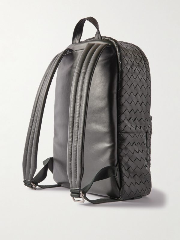 Small Intrecciato Leather Backpack - BK