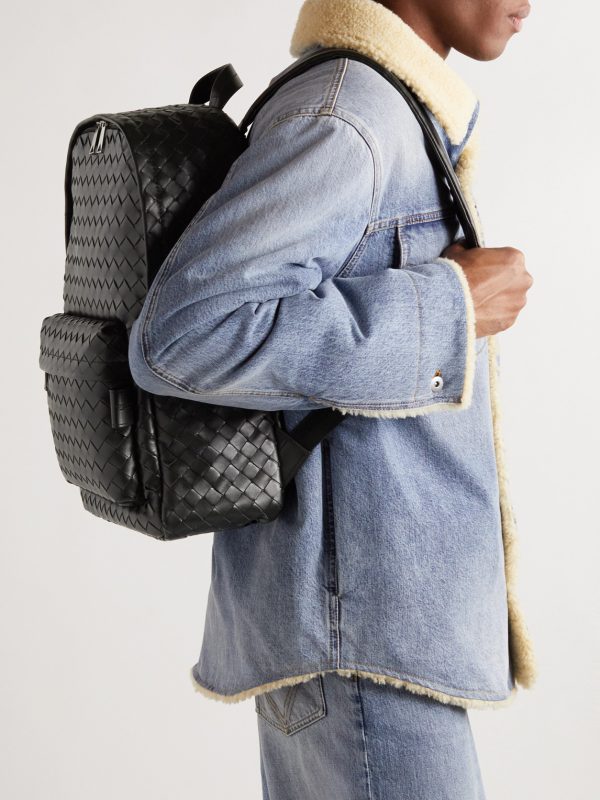Small Intrecciato Leather Backpack - OU
