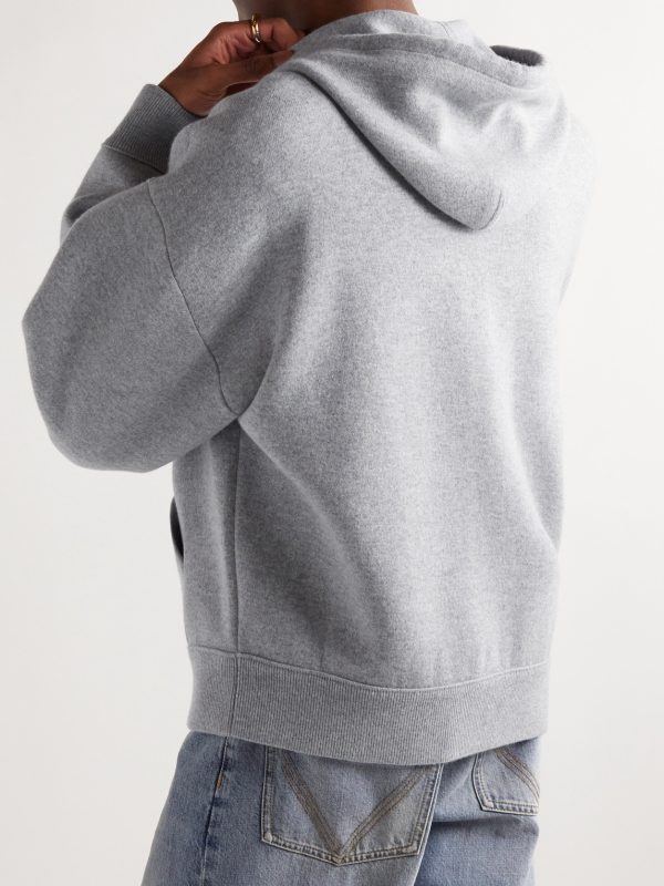 Cashmere-Blend Zip-Up Hoodie - BK