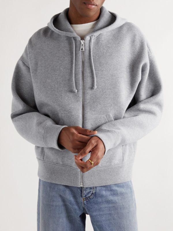 Cashmere-Blend Zip-Up Hoodie - FR