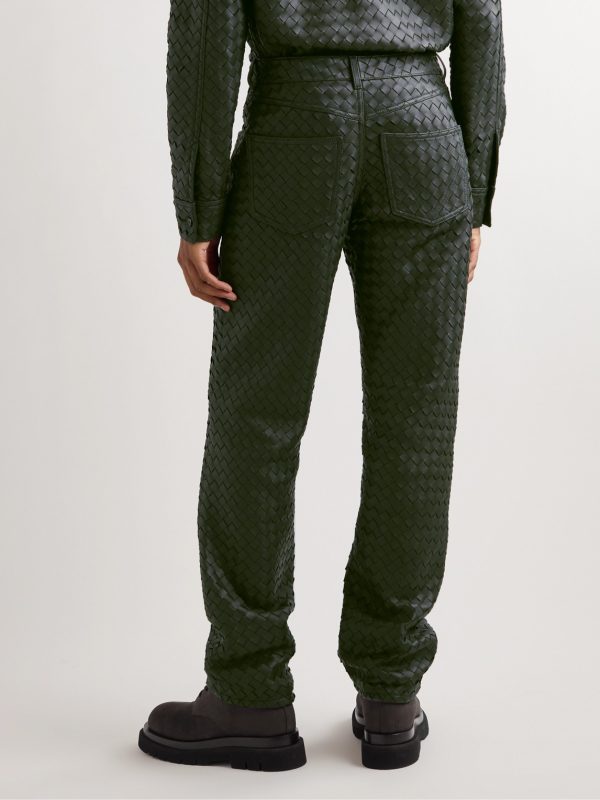 Intrecciato Leather Trousers - BK Intrecciato Leather Trousers - BK