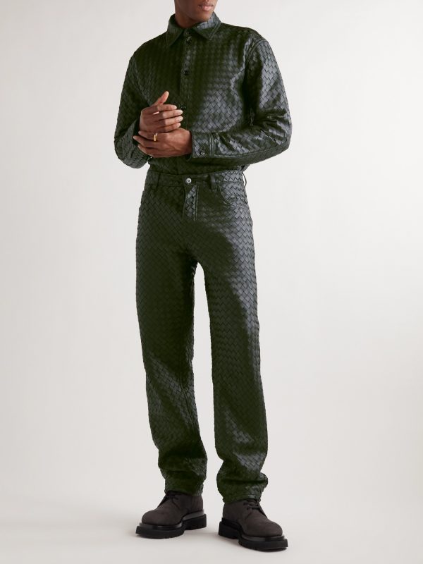 Intrecciato Leather Trousers - OU Intrecciato Leather Trousers - OU