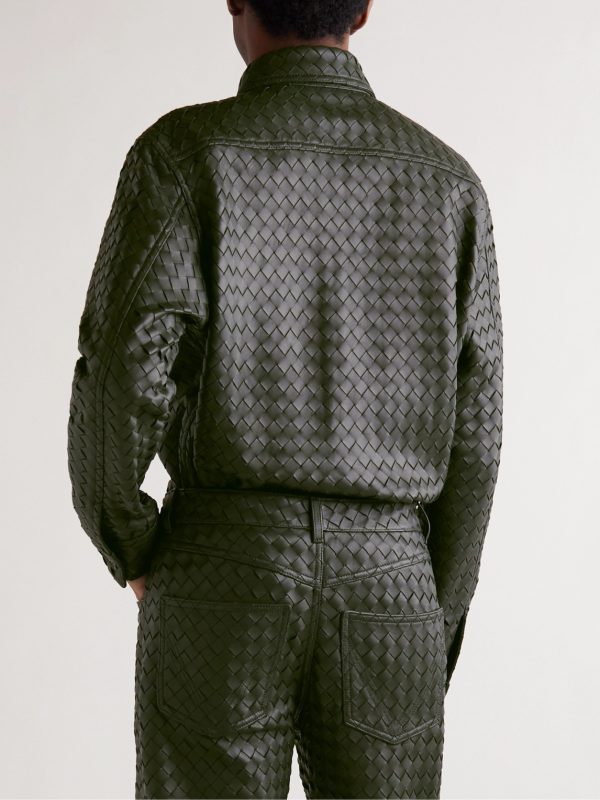 Intrecciato Leather Shirt - BK