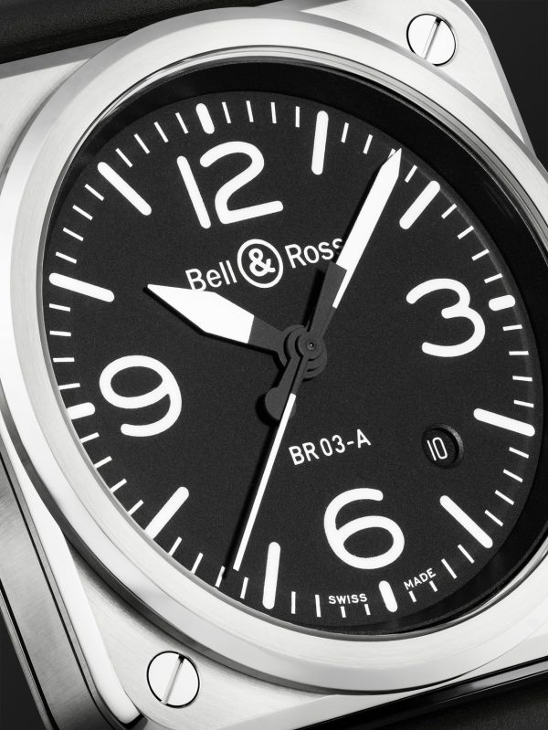 BR 03 Automatic 41mm Stainless Steel and Rubber Watch, Ref. No. BR03A-BL-ST/SRB - CU BR 03 Automatic 41mm Stainless Steel and Rubber Watch, Ref. No. BR03A-BL-ST/SRB - CU