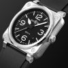 BR 03 Automatic 41mm Stainless Steel and Rubber Watch, Ref. No. BR03A-BL-ST/SRB - FR BR 03 Automatic 41mm Stainless Steel and Rubber Watch, Ref. No. BR03A-BL-ST/SRB - FR