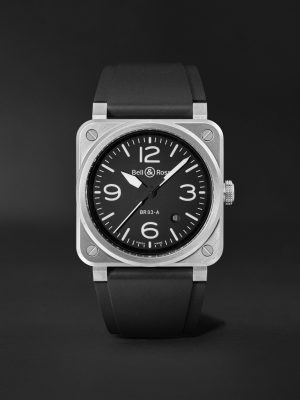 BR 03 Automatic 41mm Stainless Steel and Rubber Watch, Ref. No. BR03A-BL-ST/SRB BR 03 Automatic 41mm Stainless Steel and Rubber Watch, Ref. No. BR03A-BL-ST/SRB