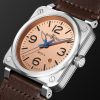 BR 03 Copper Automatic 41mm Steel and Leather Watch, Ref. No. BR03A-GB-ST/SCA - FR BR 03 Copper Automatic 41mm Steel and Leather Watch, Ref. No. BR03A-GB-ST/SCA - FR