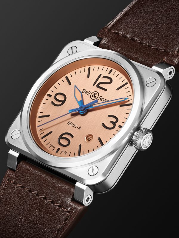 BR 03 Copper Automatic 41mm Steel and Leather Watch, Ref. No. BR03A-GB-ST/SCA - FR BR 03 Copper Automatic 41mm Steel and Leather Watch, Ref. No. BR03A-GB-ST/SCA - FR